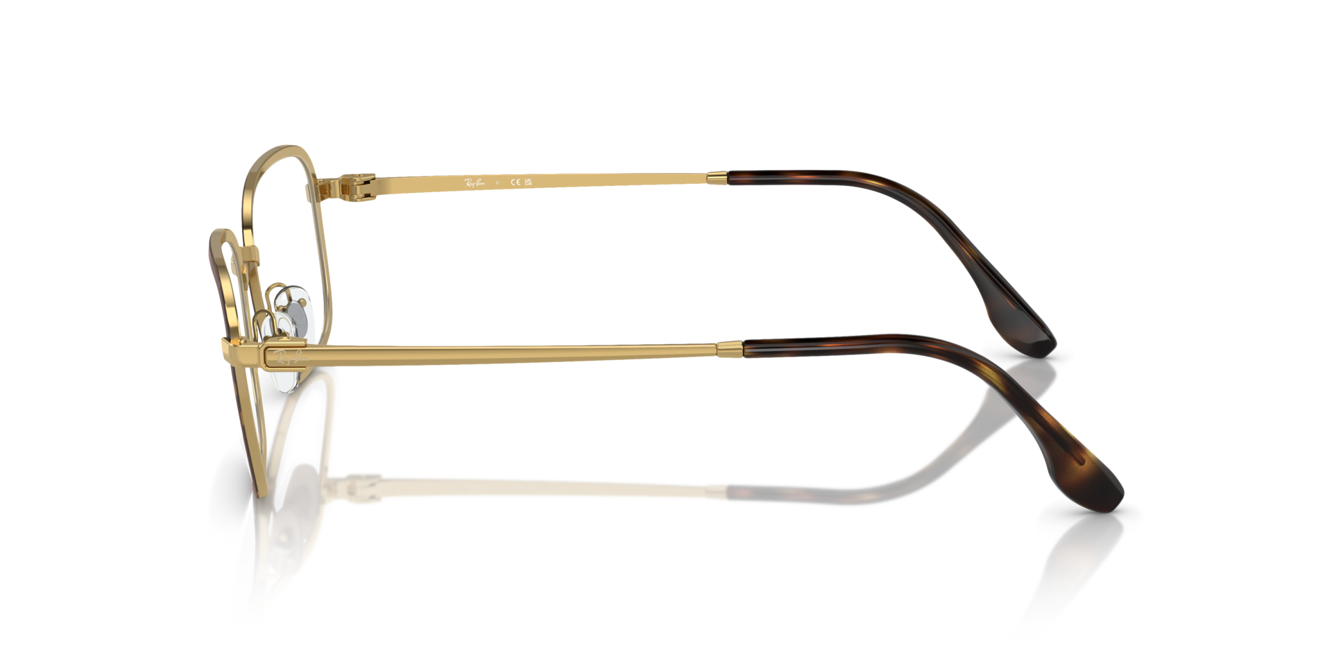 RB6495 Havana On Gold MetalEyeglass Frames for Glasses Direct, Side View