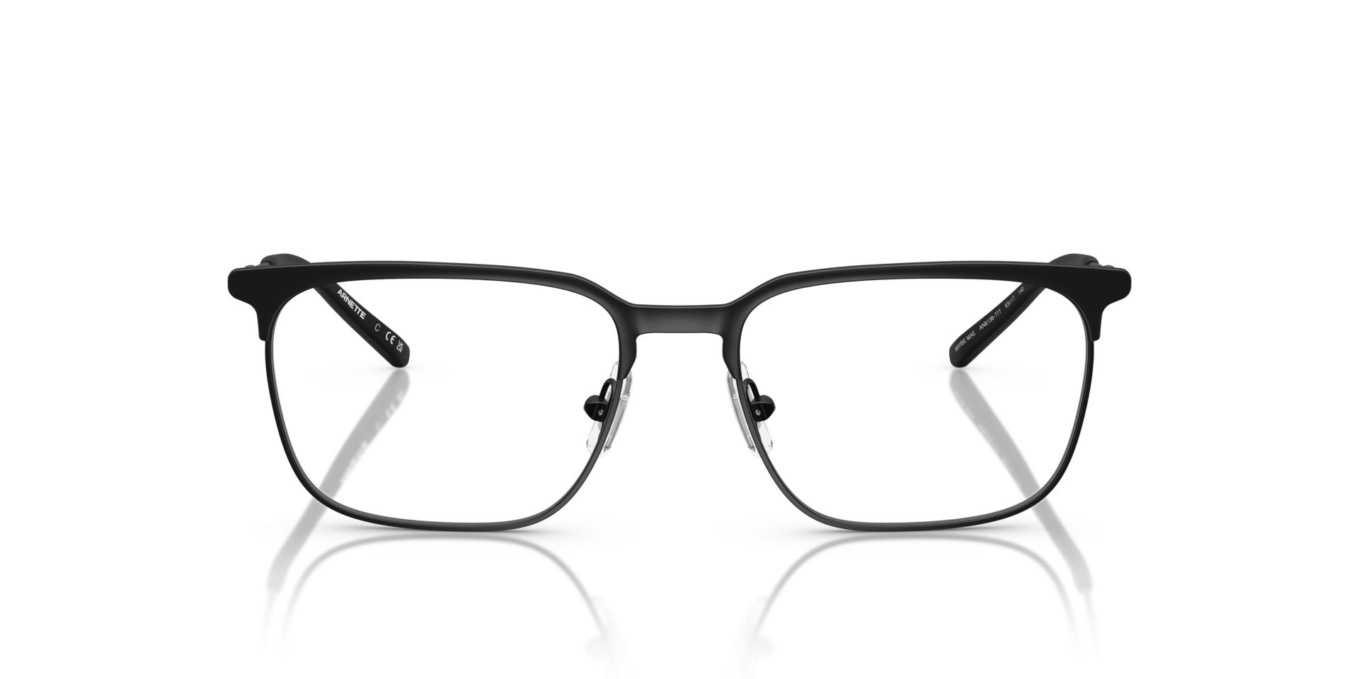 AN6136 Matte Black MetalEyeglass Frames for Glasses Direct, Front View