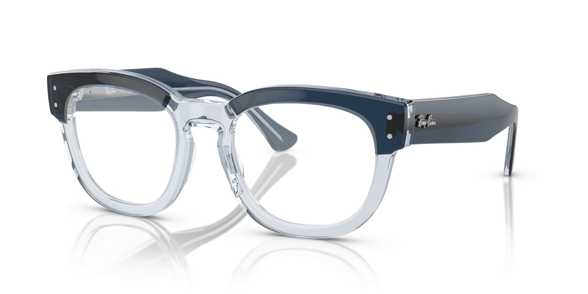 RB0298V Blue On Transparent Blue AcetateEyeglass Frames for Glasses Direct, Angle View