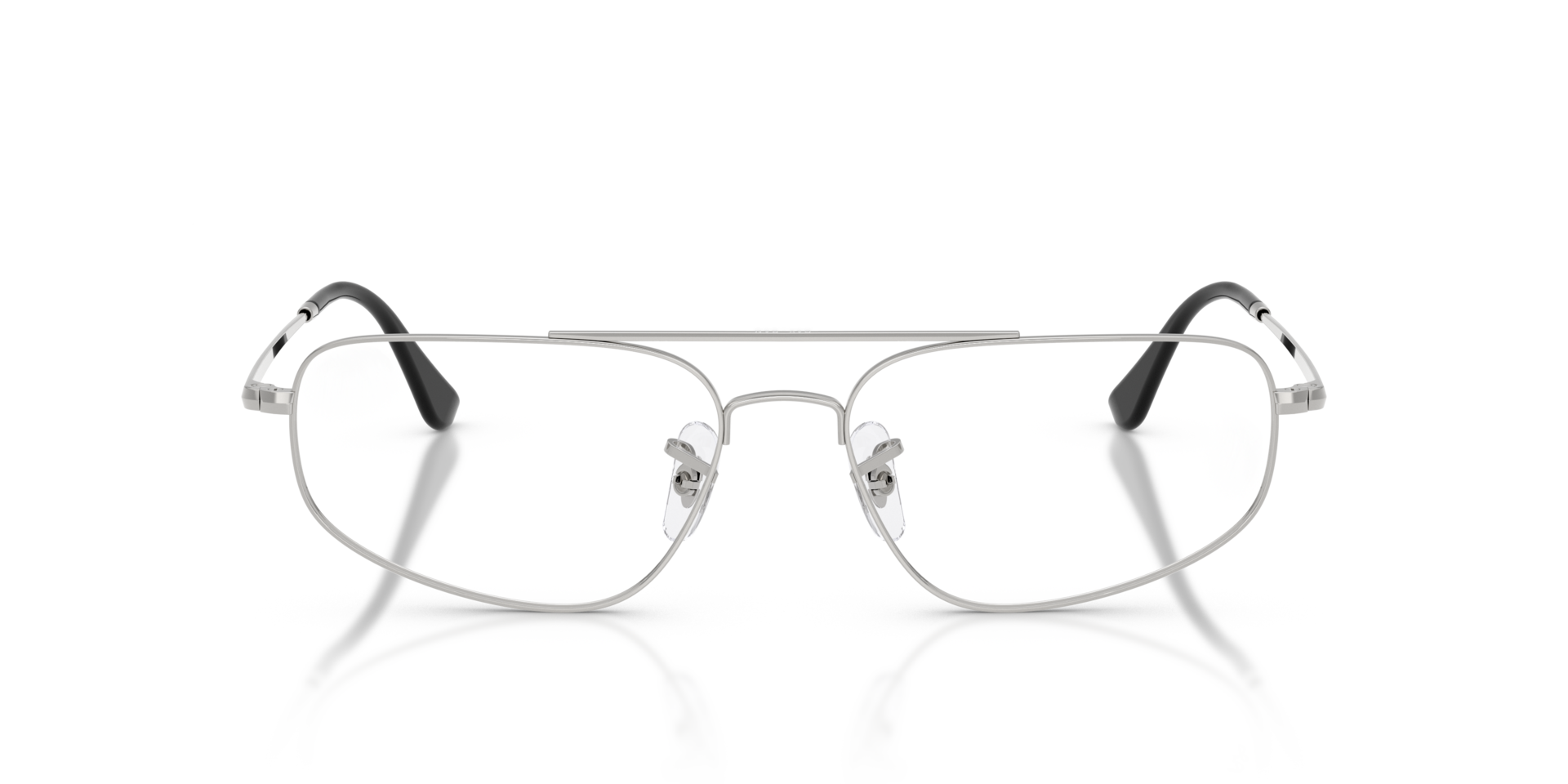 RB6550 Silver MetalEyeglass Frames for Glasses Direct, Front View