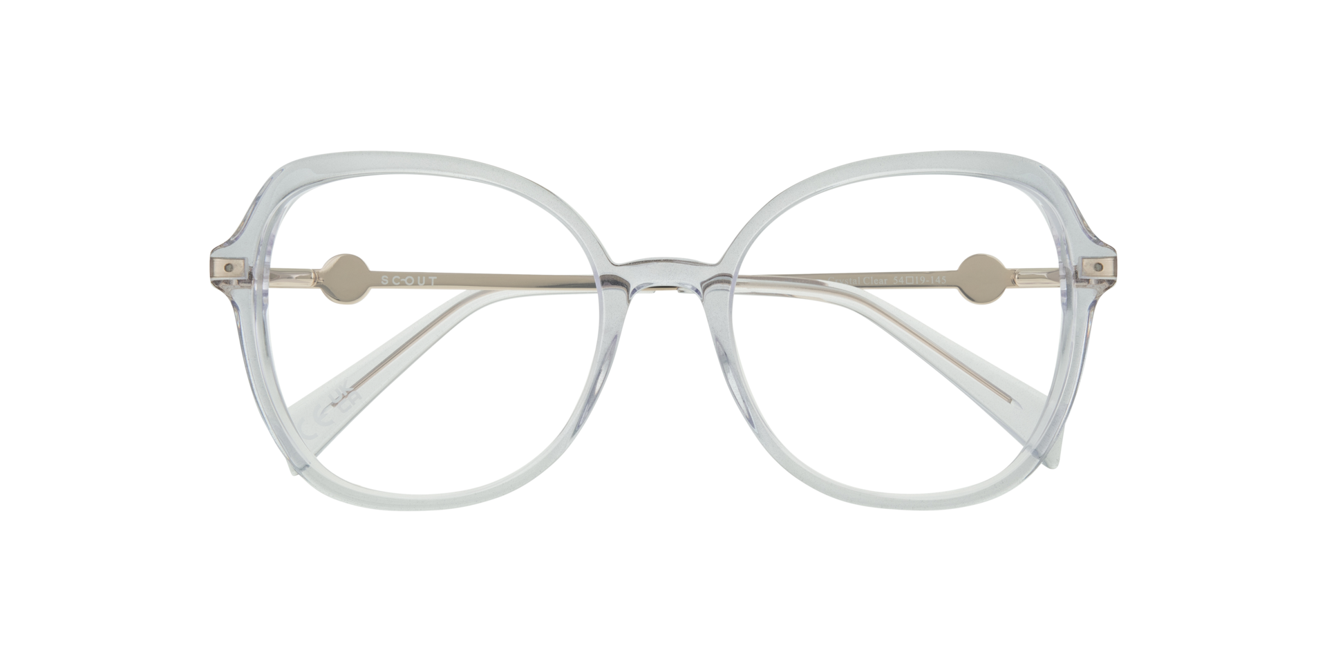 Katalina Crystal Clear AcetateSunglass Frames for Glasses Direct, Closed View