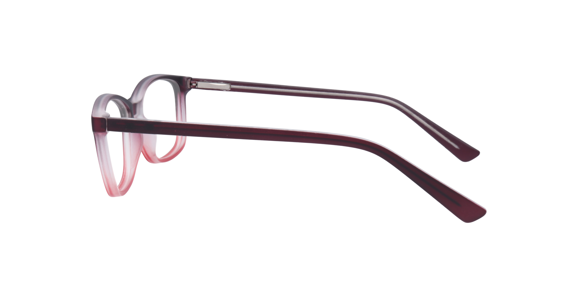 Dakari Matte Brown Pink PlasticEyeglass Frames for Glasses Direct, Side View