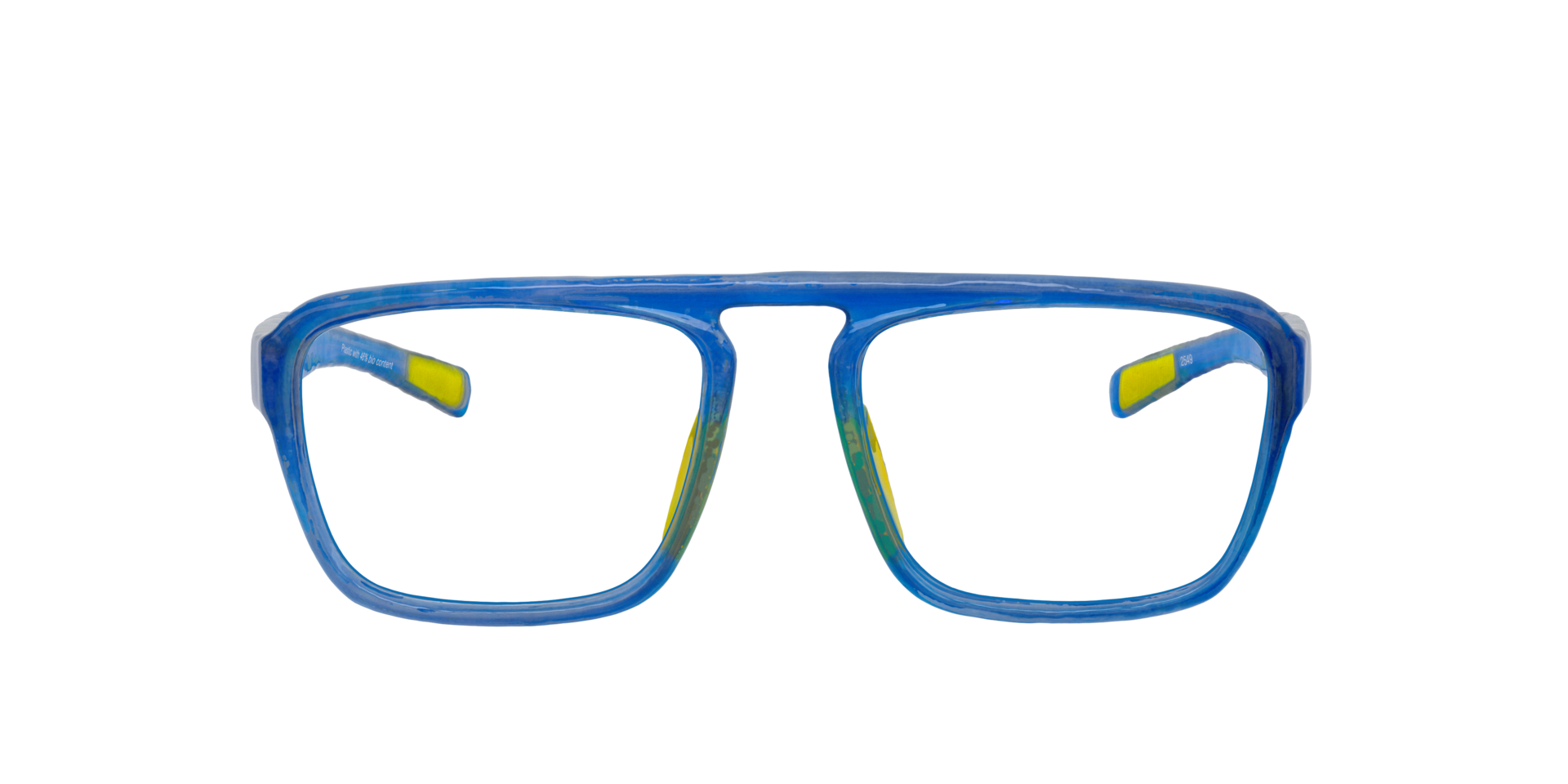 Matty Shiny Dark Blue PlasticEyeglass Frames for Glasses Direct, Front View