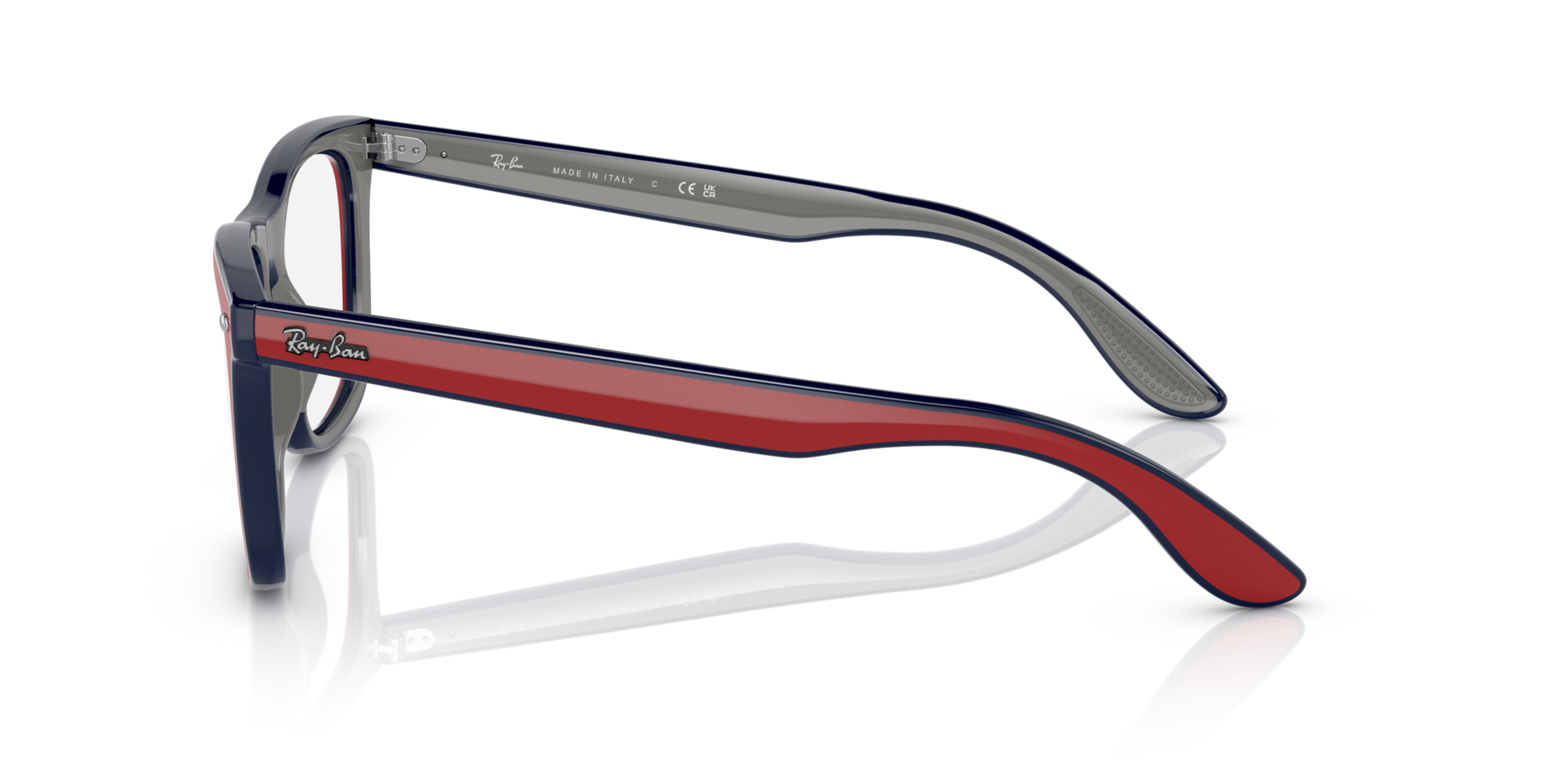 RB7209 Red Blue Grey PlasticEyeglass Frames for Glasses Direct, Side View