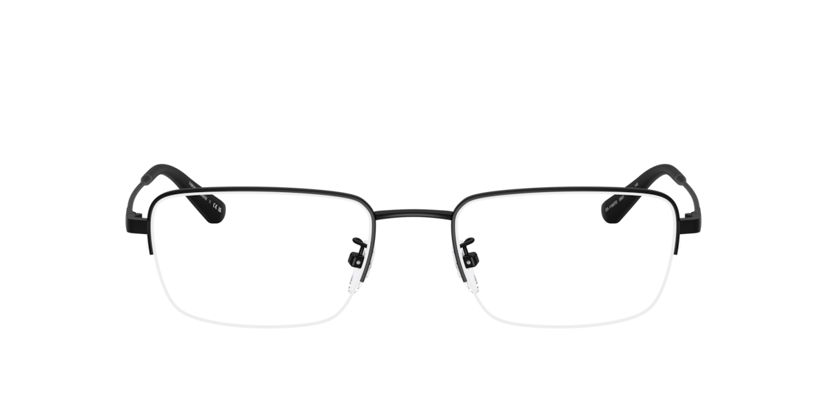 Matte Black rectangle Titanium eyeglasses Online - Semi Rim - EA1193TD