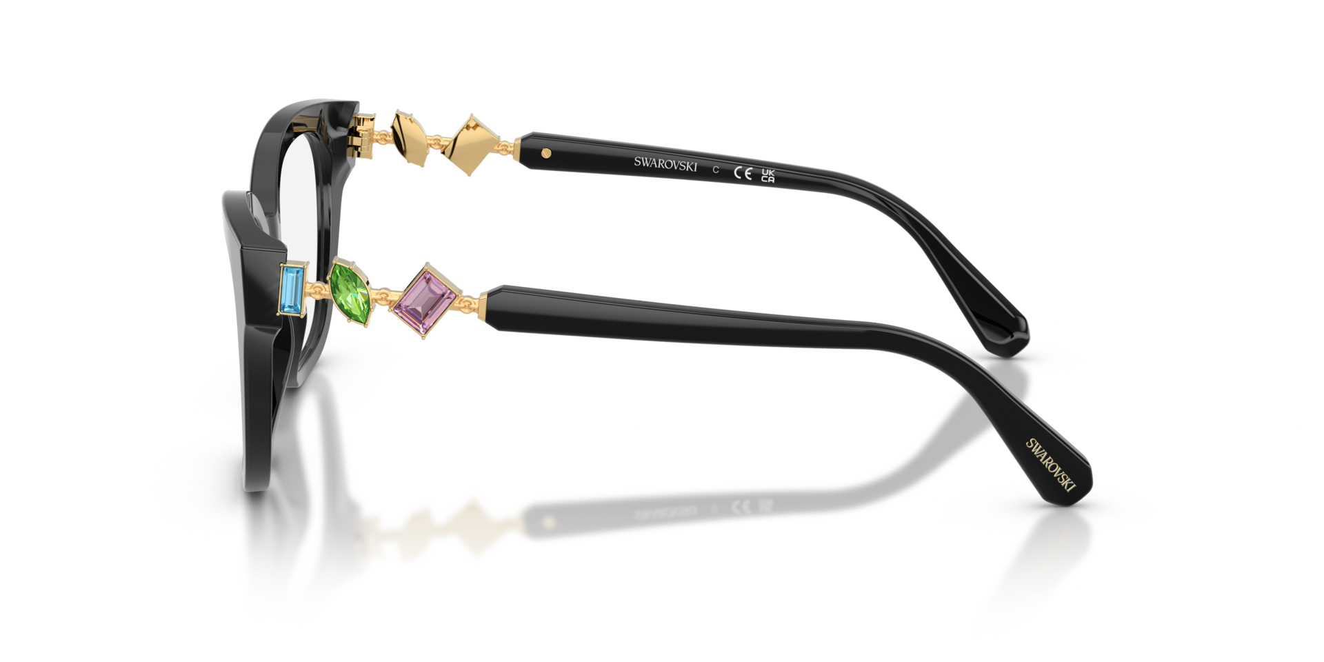 SK2048 Black AcetateEyeglass Frames for Glasses Direct, Side View
