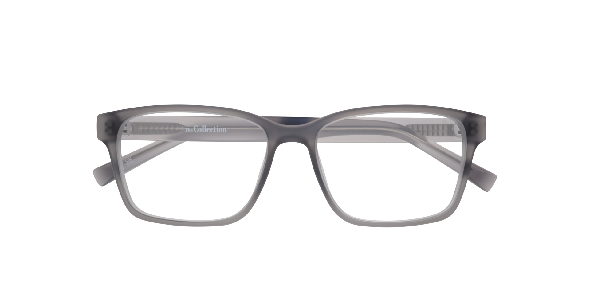 Harry Crystal Grey PlasticEyeglass Frames for Glasses Direct, Closed View
