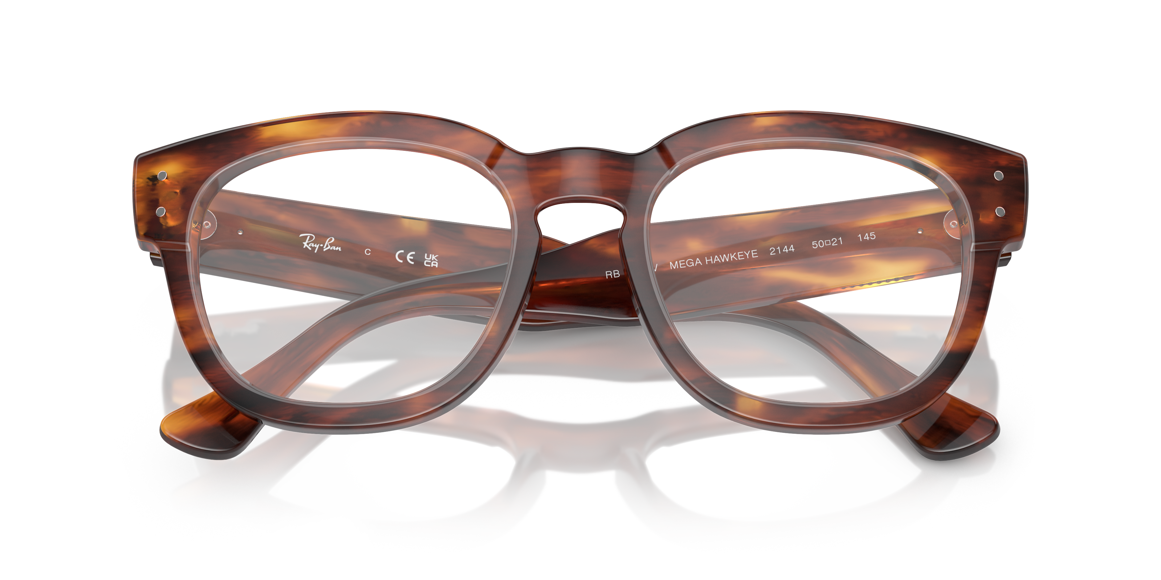 RB0298V Striped Havana AcetateSunglass Frames for Glasses Direct, Closed View