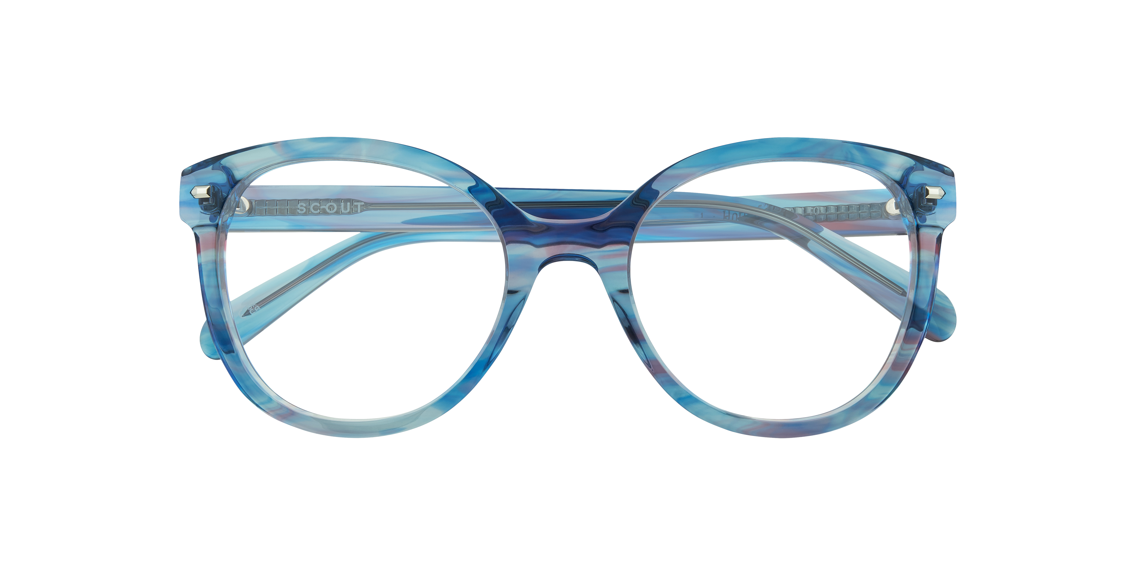 Jade Crystal Blue Horn AcetateSunglass Frames for Glasses Direct, Closed View
