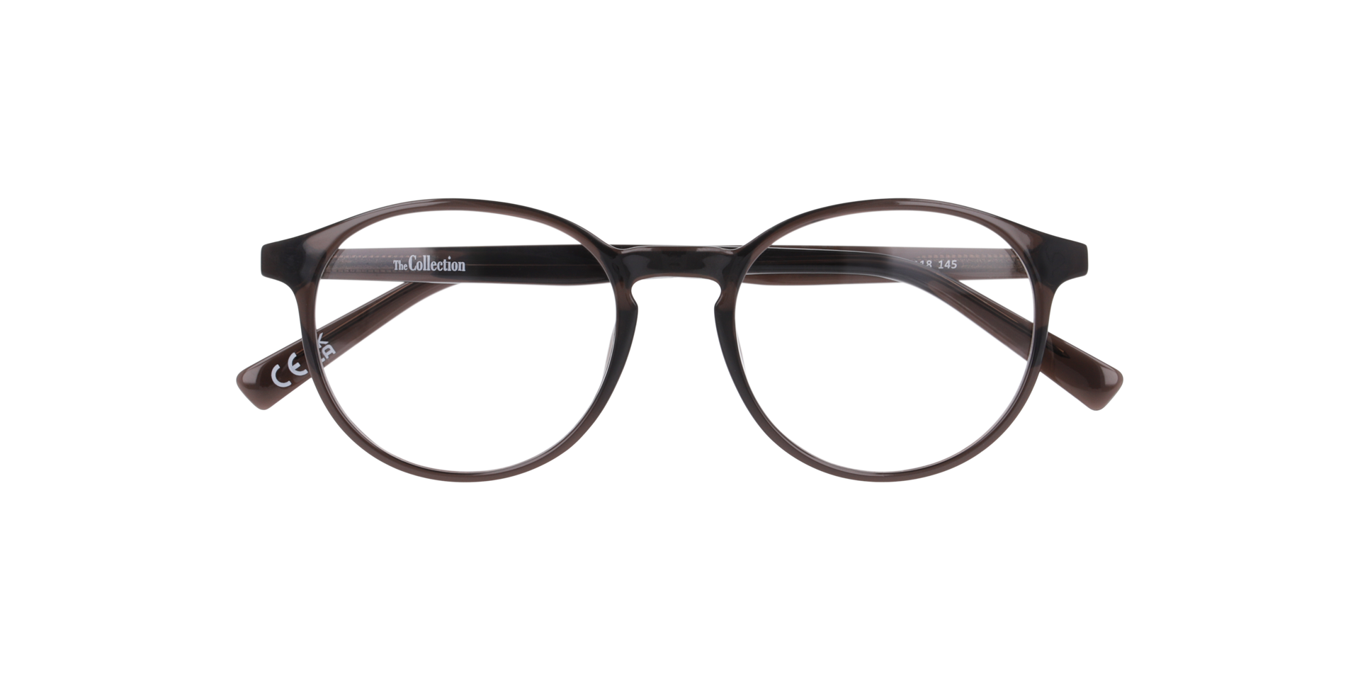 Joe Crystal Brown PlasticEyeglass Frames for Glasses Direct, Closed View