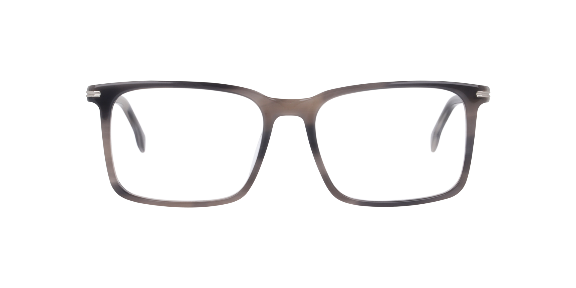 Boss 1753/G Horn Grey AcetateEyeglass Frames for Glasses Direct, Front View
