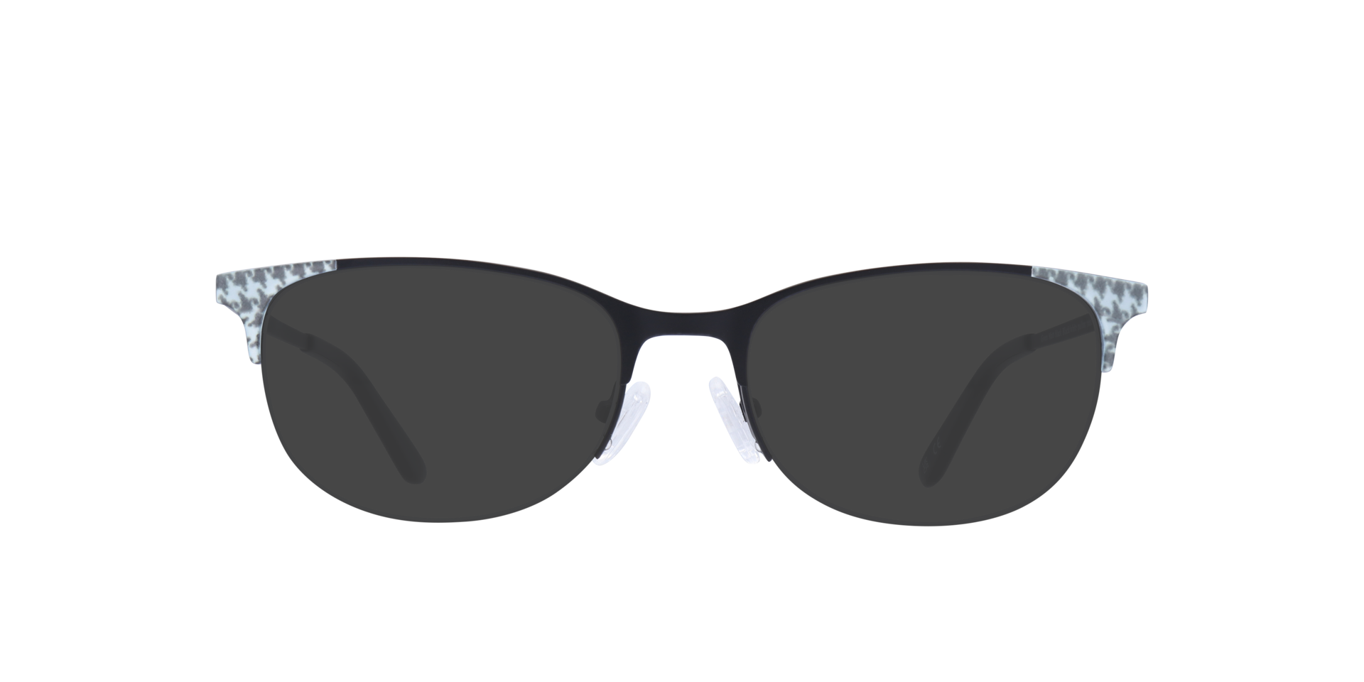 Gwen Matte Black & White MetalEyeglass Frames for Glasses Direct, with Tinted Lenses