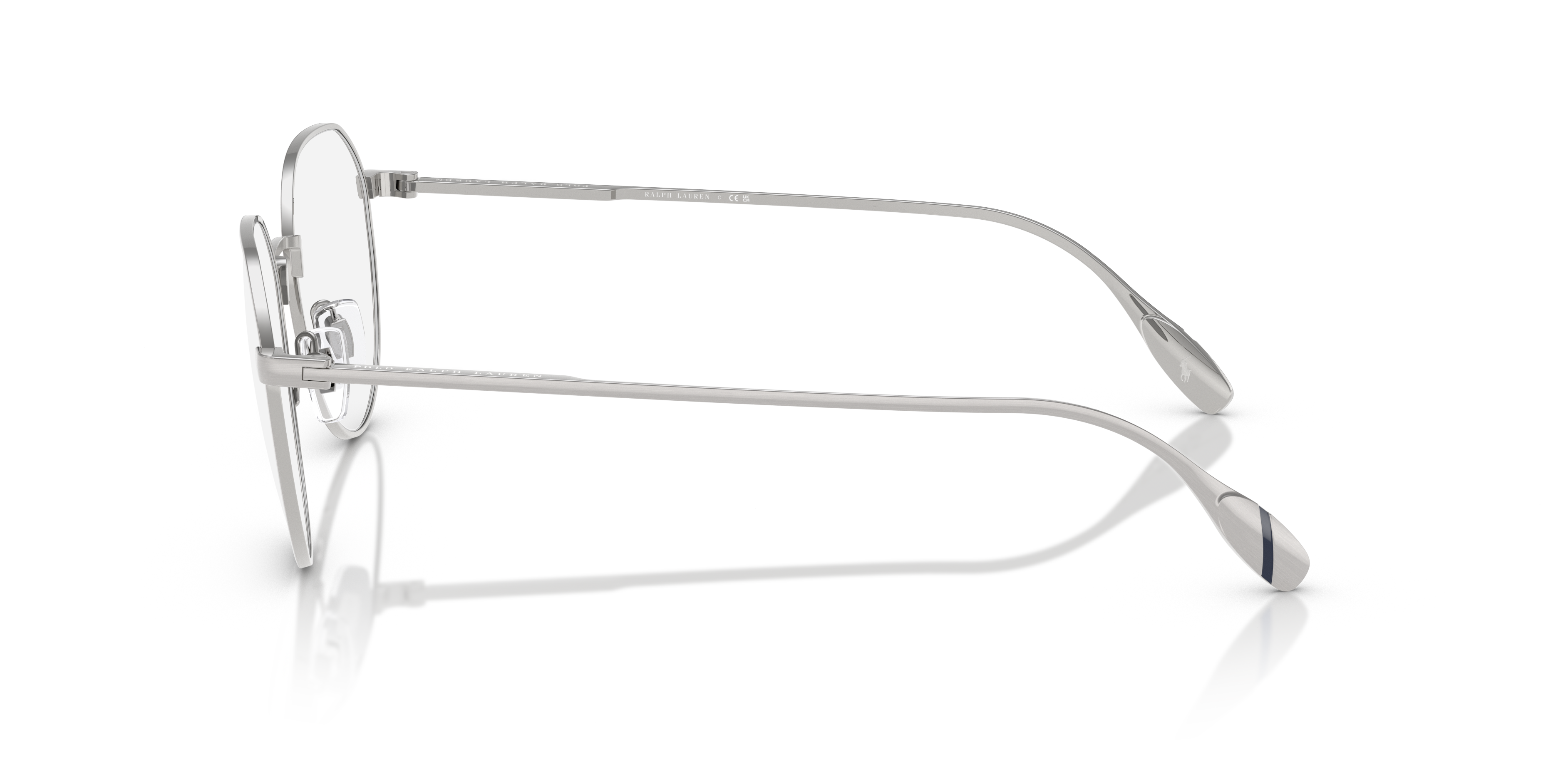 PH1233 Brushed Silver MetalEyeglass Frames for Glasses Direct, Side View
