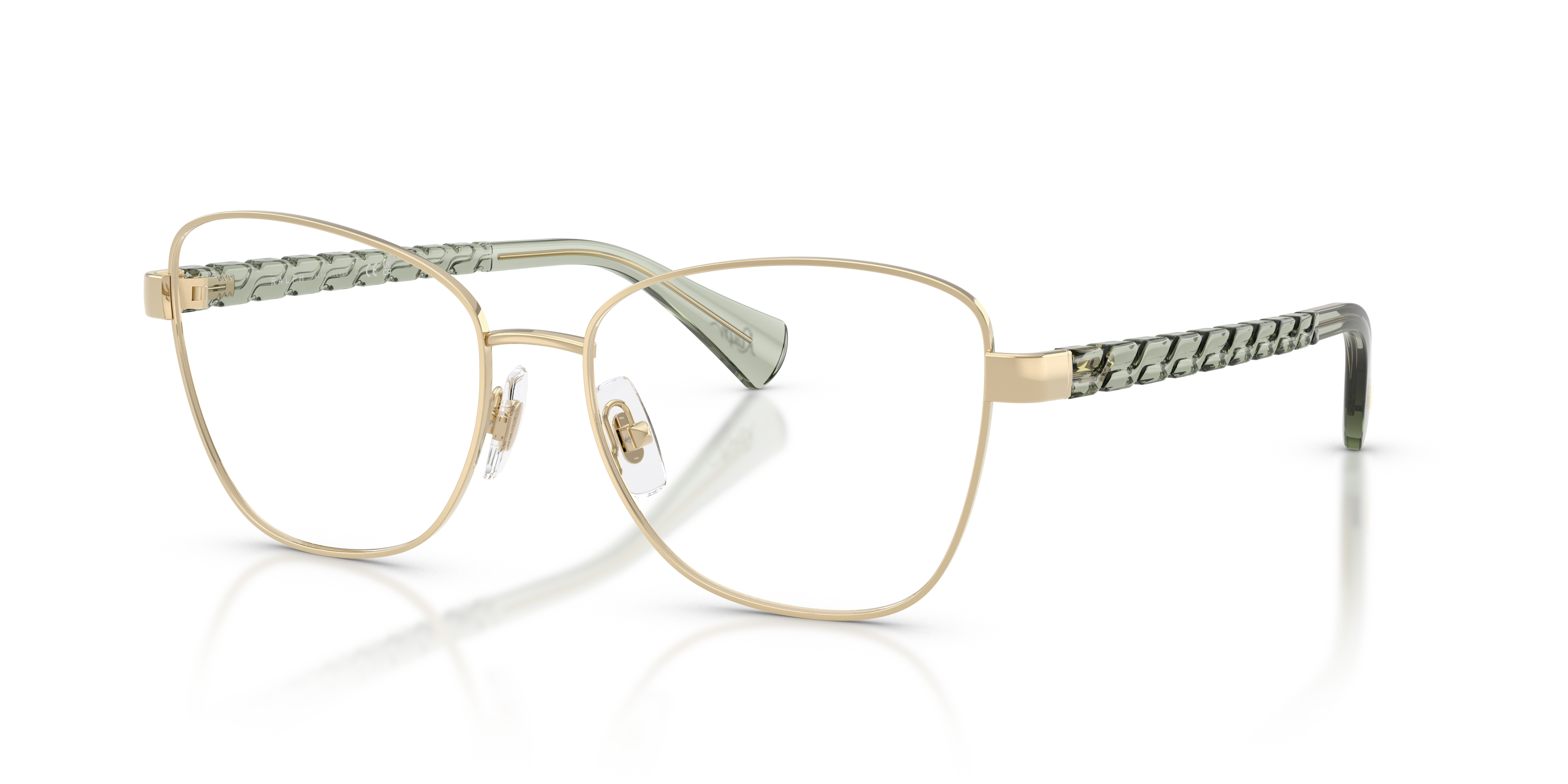 RA6064 Shiny Pale Gold MetalEyeglass Frames for Glasses Direct, Angle View