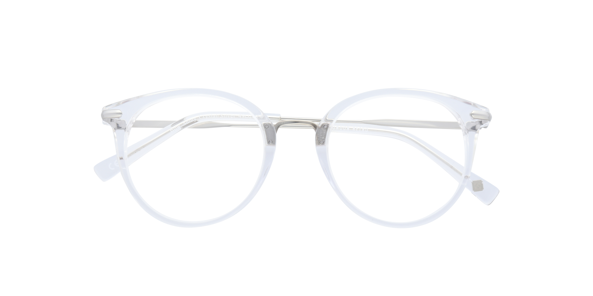 Bow Shiny Crystal & Silver AcetateEyeglass Frames for Glasses Direct, Closed View