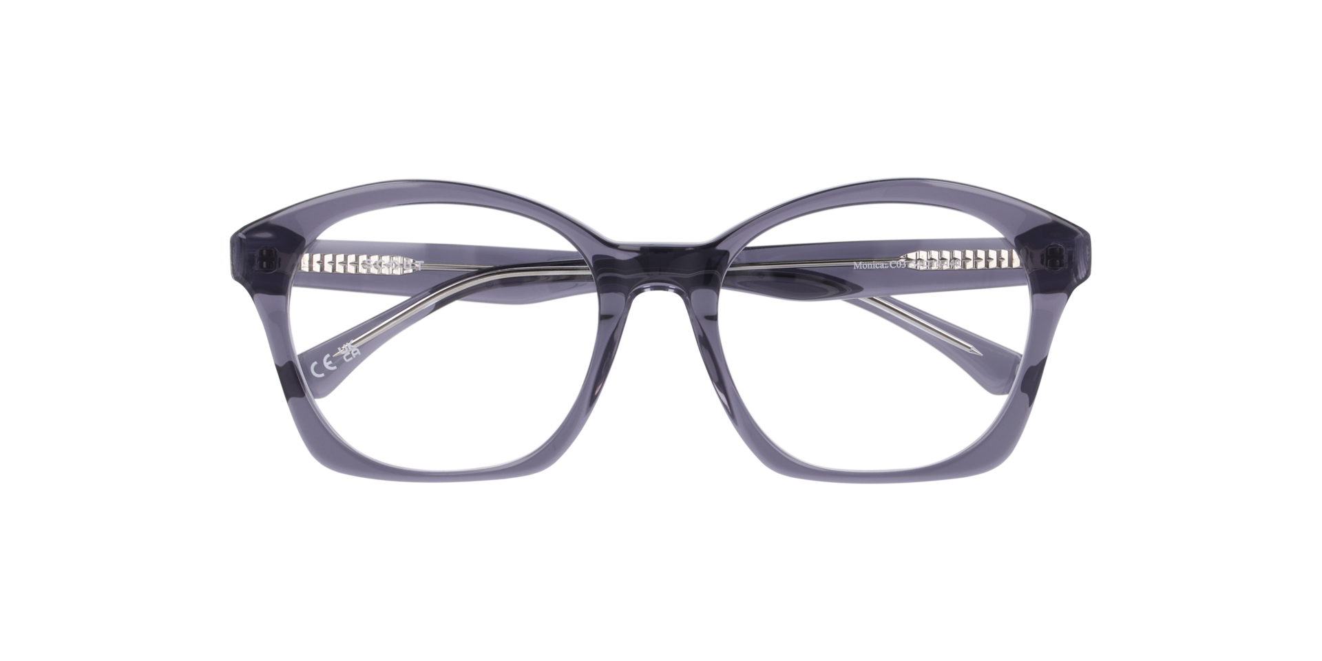 Monica Grey On Crystal AcetateEyeglass Frames for Glasses Direct, Closed View