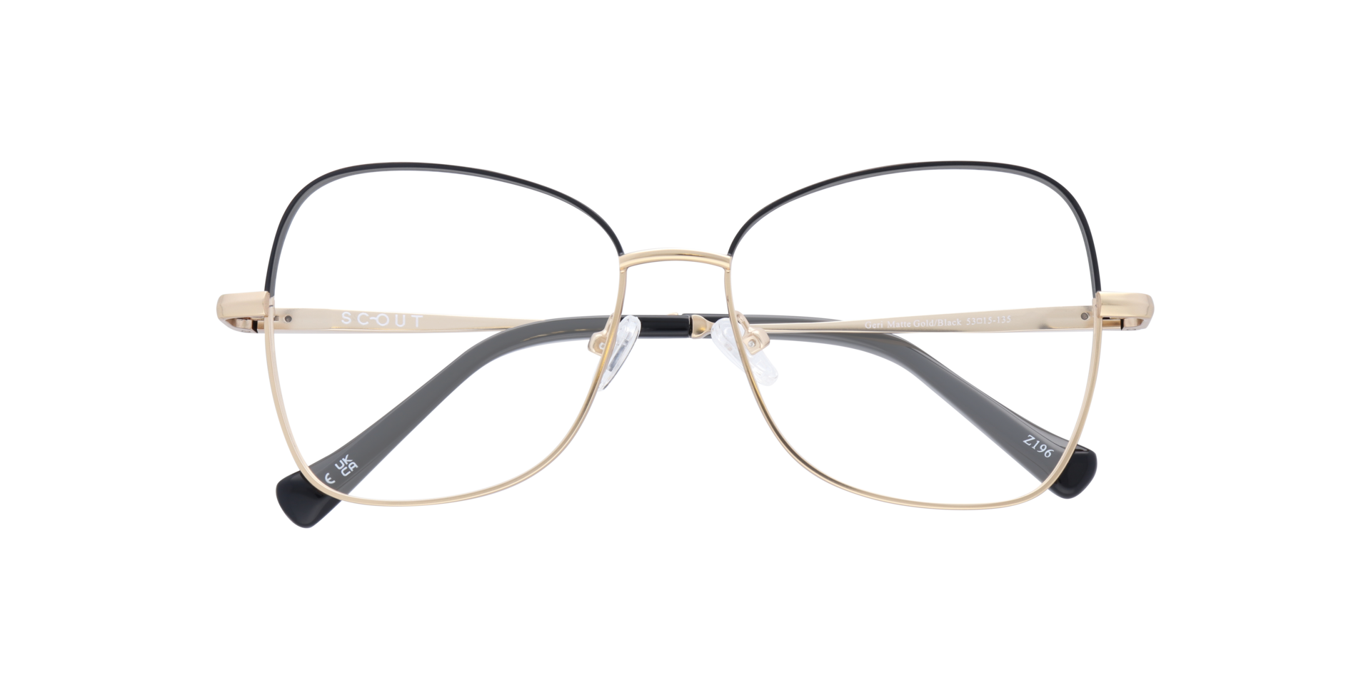Geri Matte Gold & Black MetalEyeglass Frames for Glasses Direct, Closed View