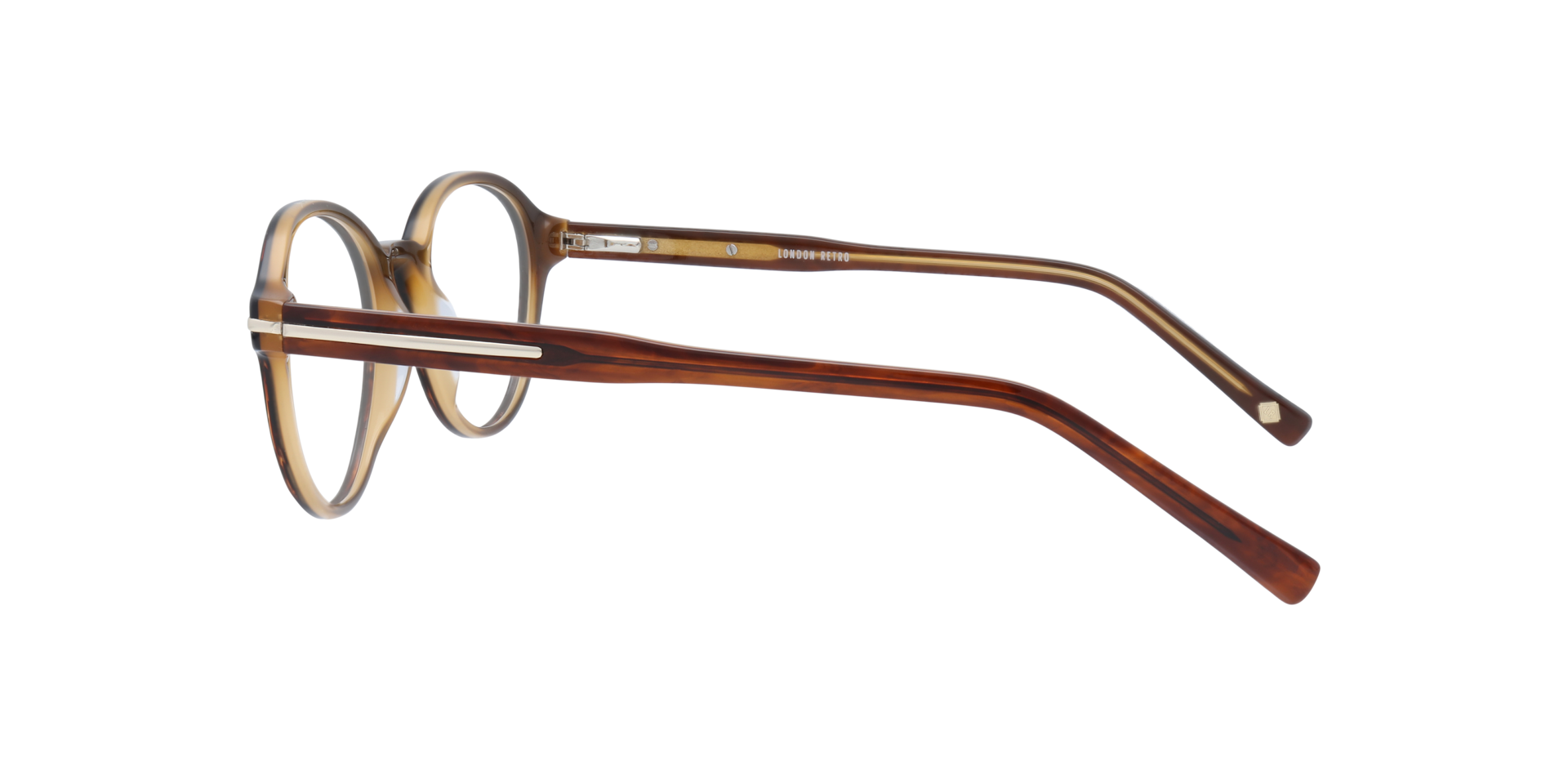 Canary Shiny Brown Horn AcetateEyeglass Frames for Glasses Direct, Side View