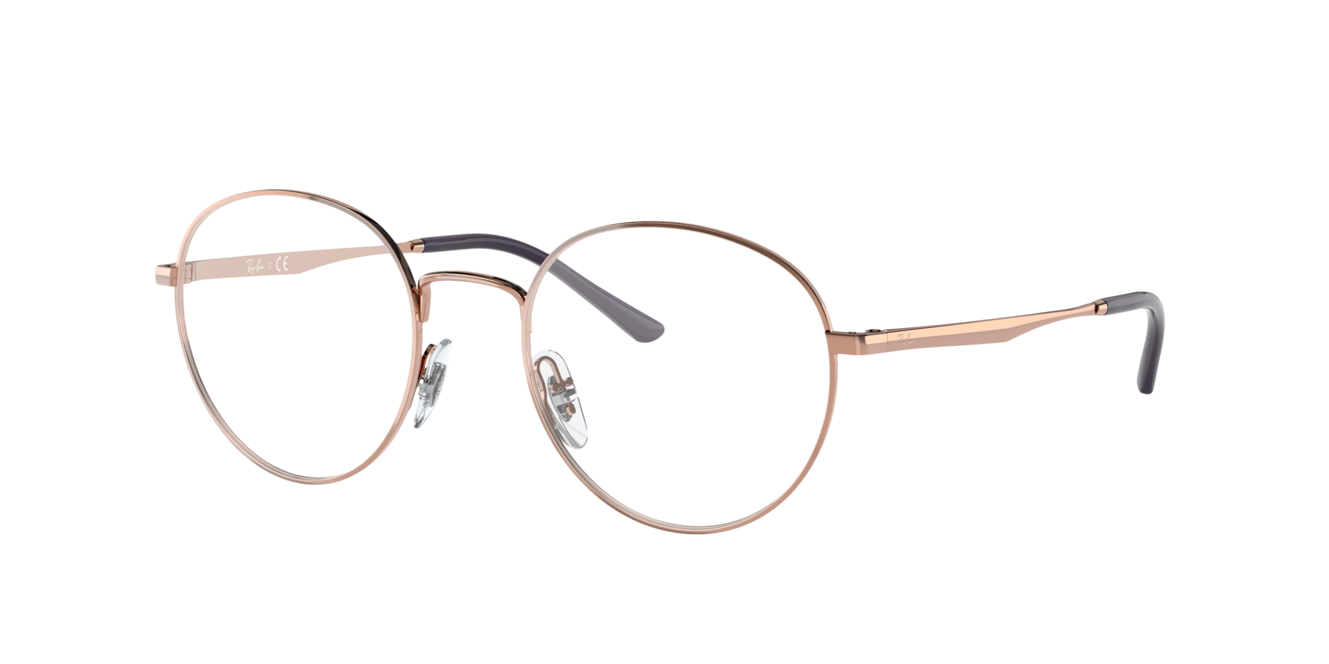 RB3681V Rose Gold MetalEyeglass Frames for Glasses Direct, Angle View