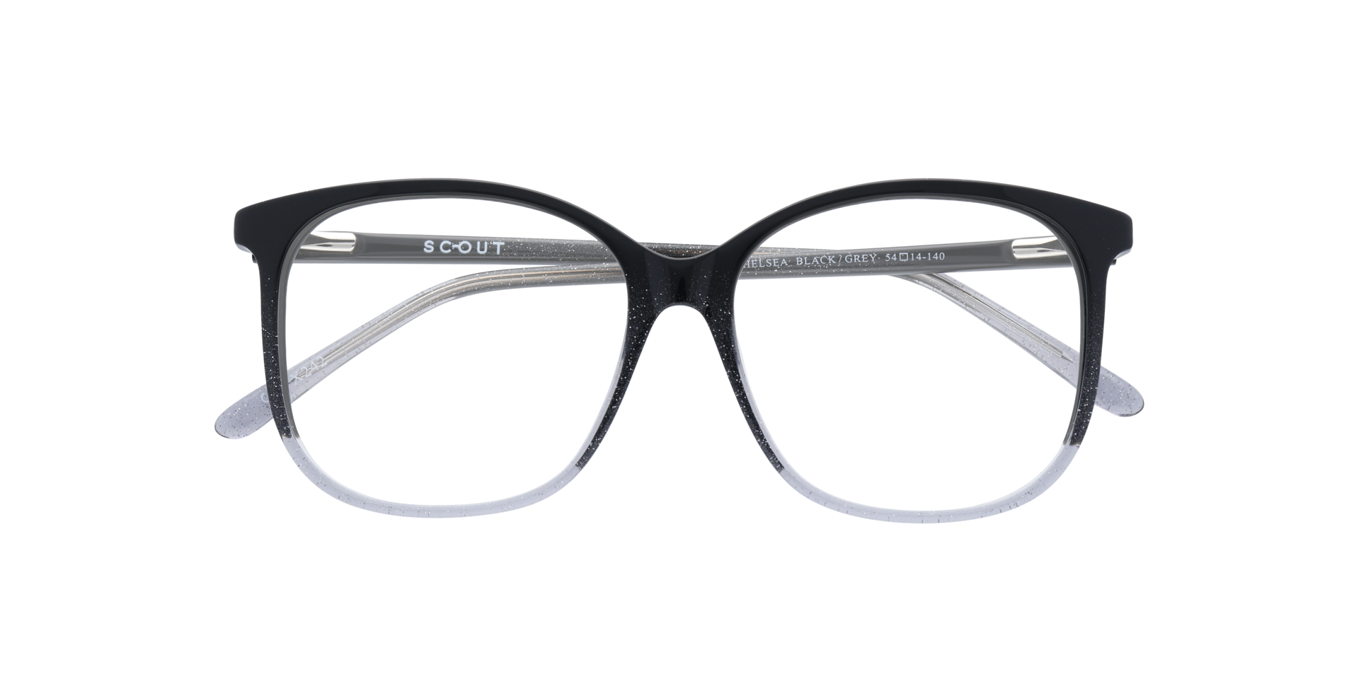 Chelsea Black & Grey AcetateEyeglass Frames for Glasses Direct, Closed View