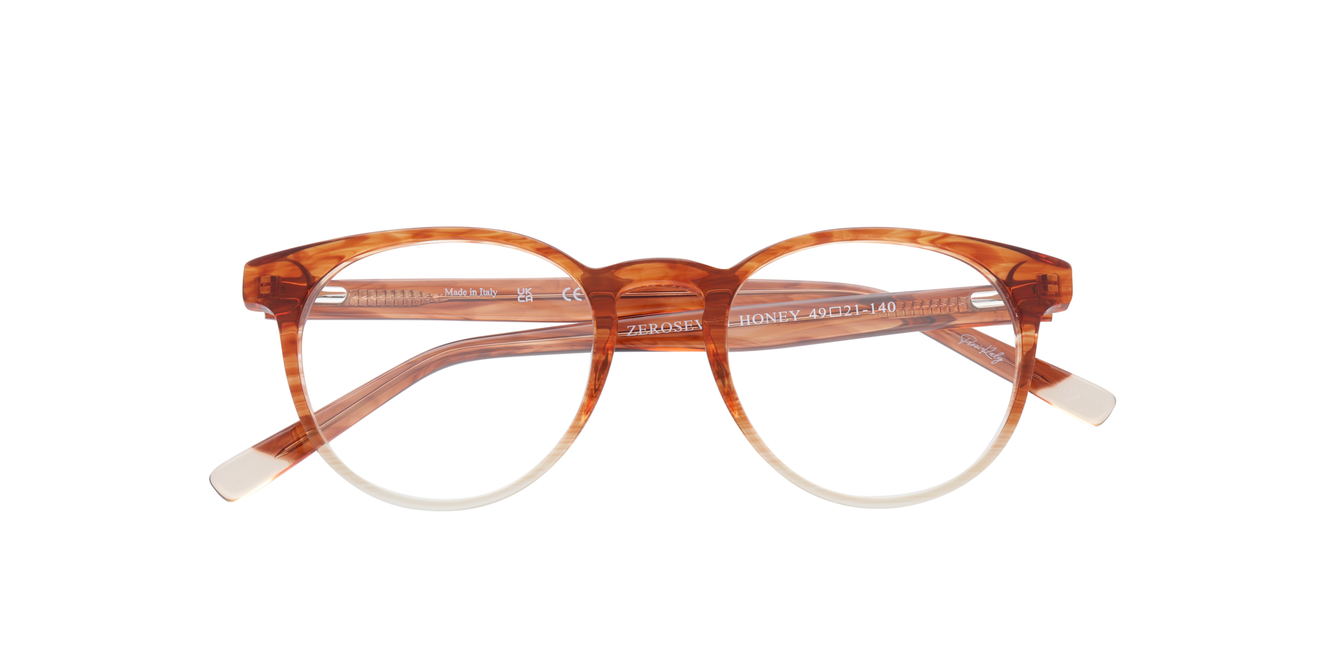 ZEROSEVEN Honey AcetateSunglass Frames for Glasses Direct, Closed View