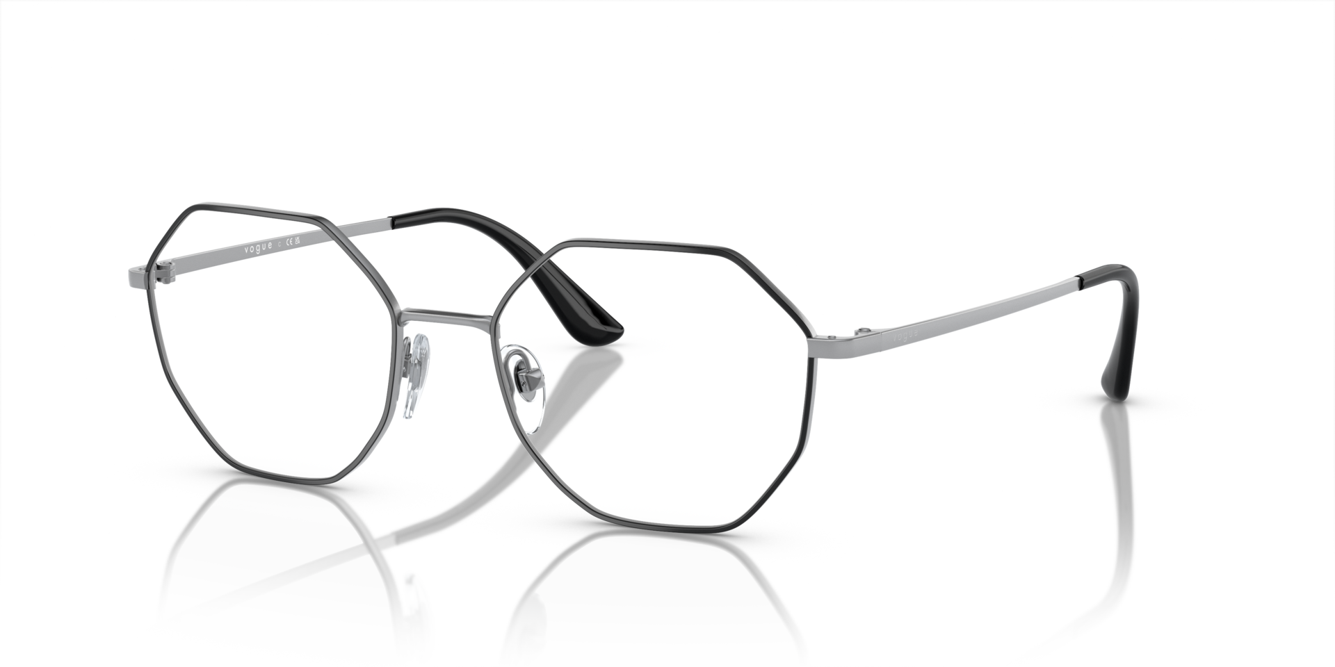 VO4094 Top Black & Matte Silver MetalSunglass Frames for Glasses Direct, Angle View