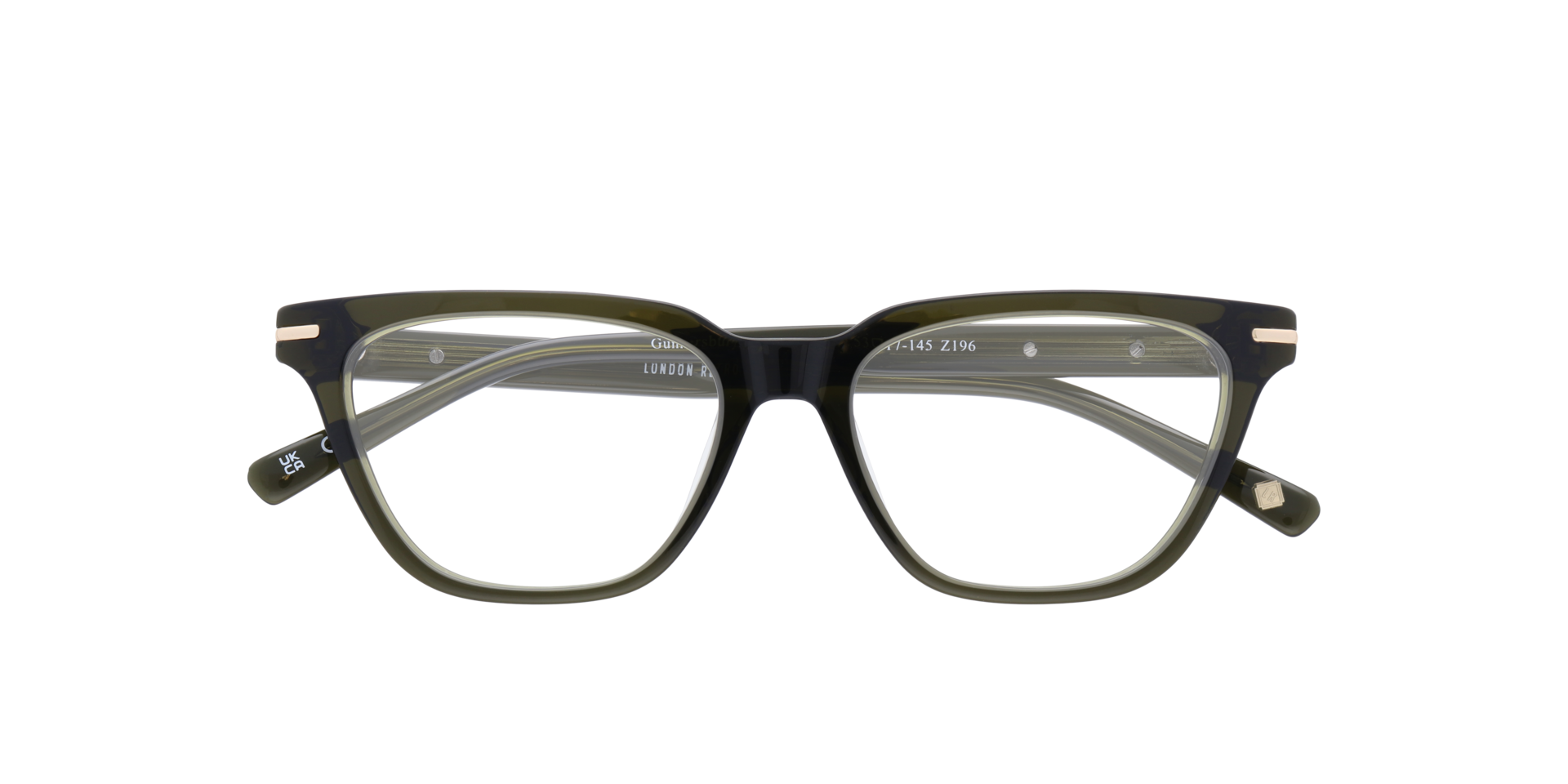 Gunnersbury Crystal Khaki AcetateEyeglass Frames for Glasses Direct, Closed View
