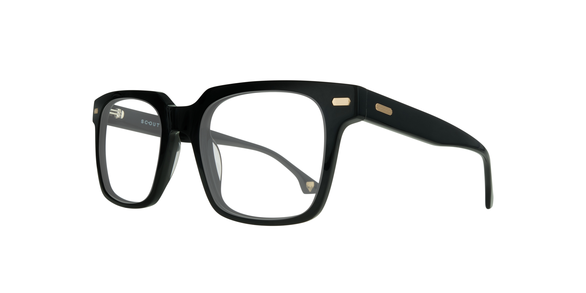 Kavon Black AcetateEyeglass Frames for Glasses Direct, Angle View