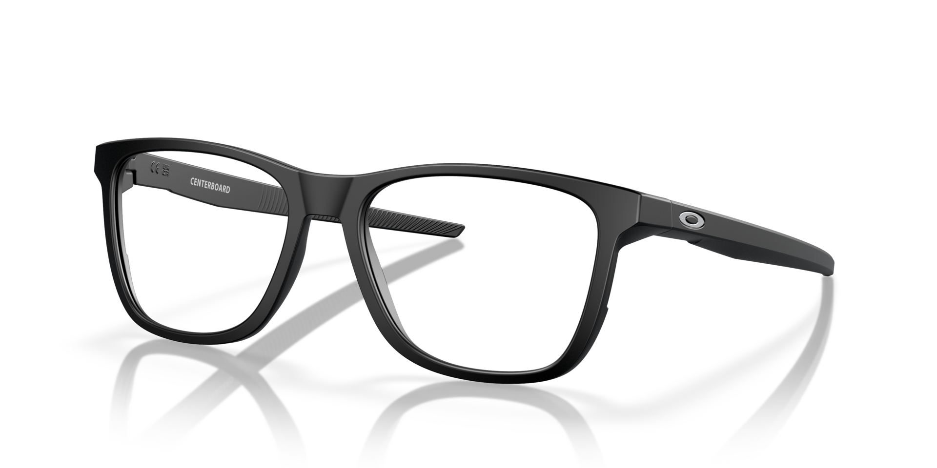Centerboard Satin Black PlasticEyeglass Frames for Glasses Direct, Angle View