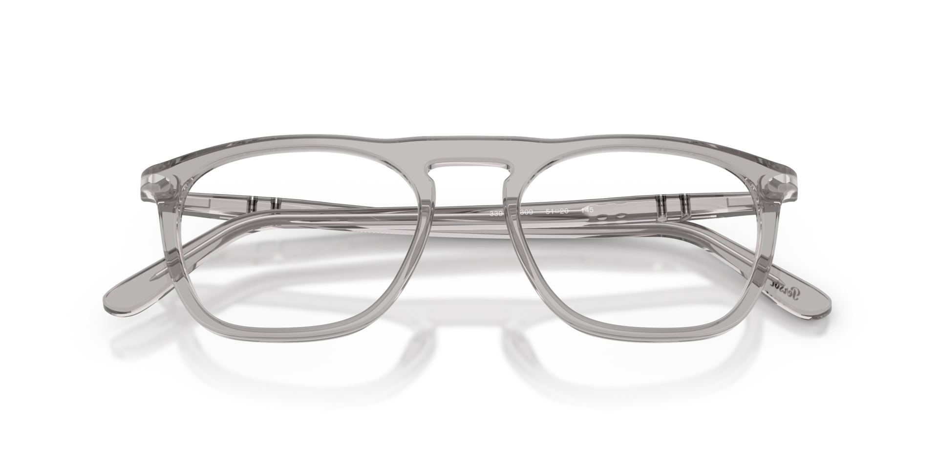 PO3391V Transparent Grey AcetateEyeglass Frames for Glasses Direct, Closed View