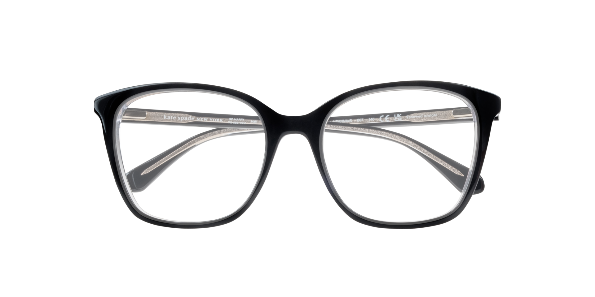 Leanna/G Black AcetateEyeglass Frames for Glasses Direct, Closed View