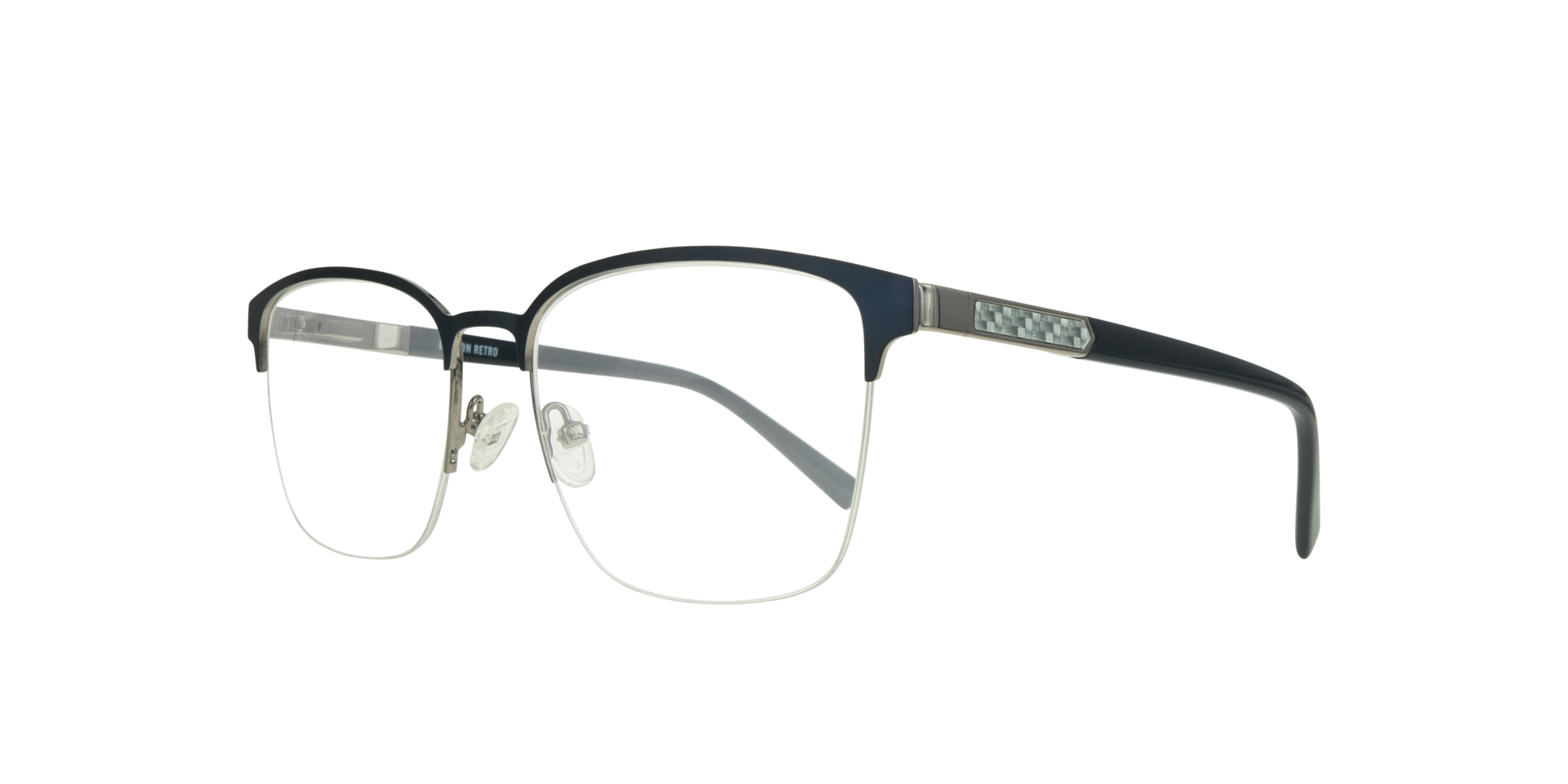 Kevin Matte Blue & Gunmetal MetalEyeglass Frames for Glasses Direct, Angle View