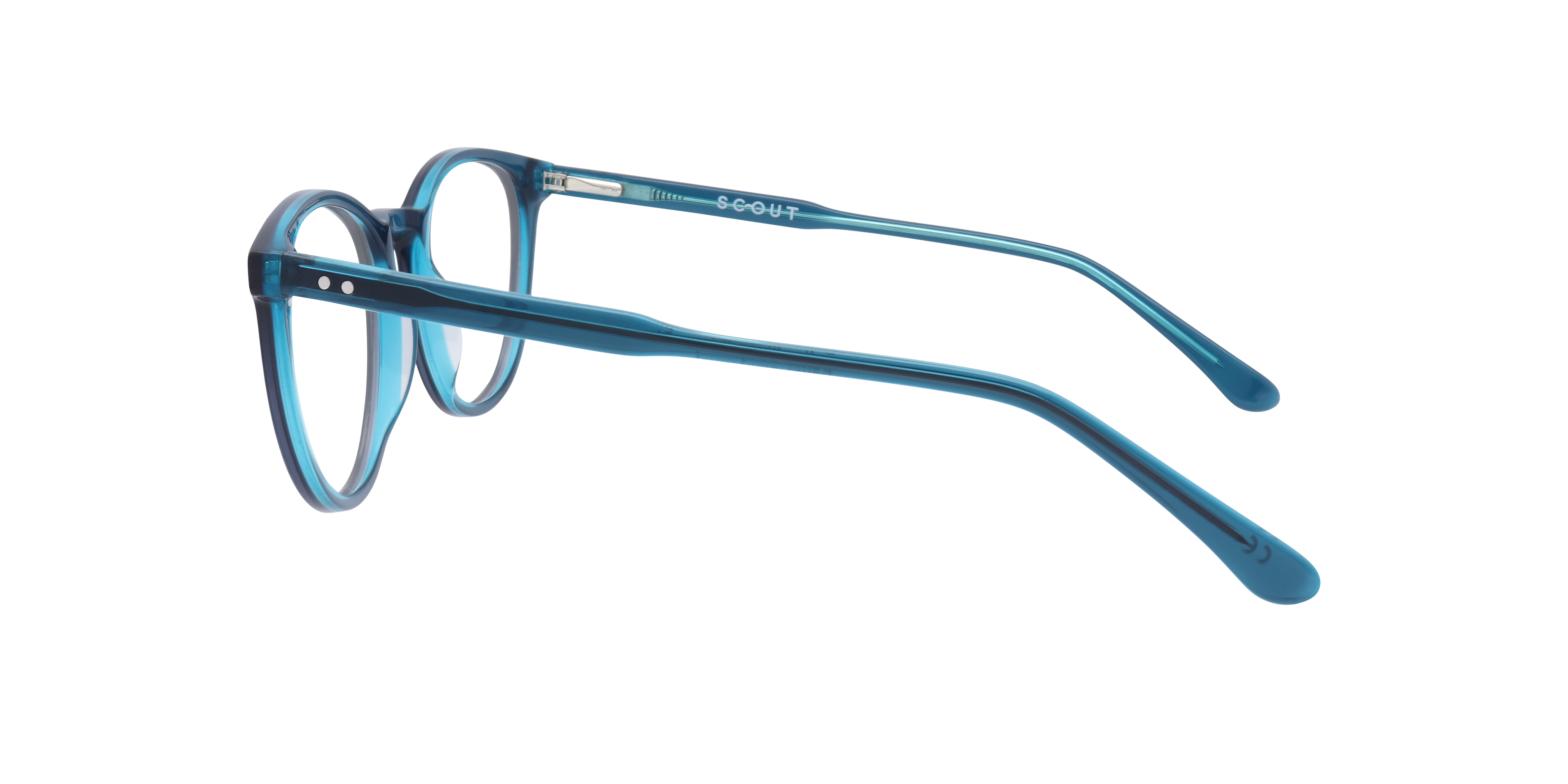 Dallas Shiny Bilayer Blue AcetateEyeglass Frames for Glasses Direct, Side View