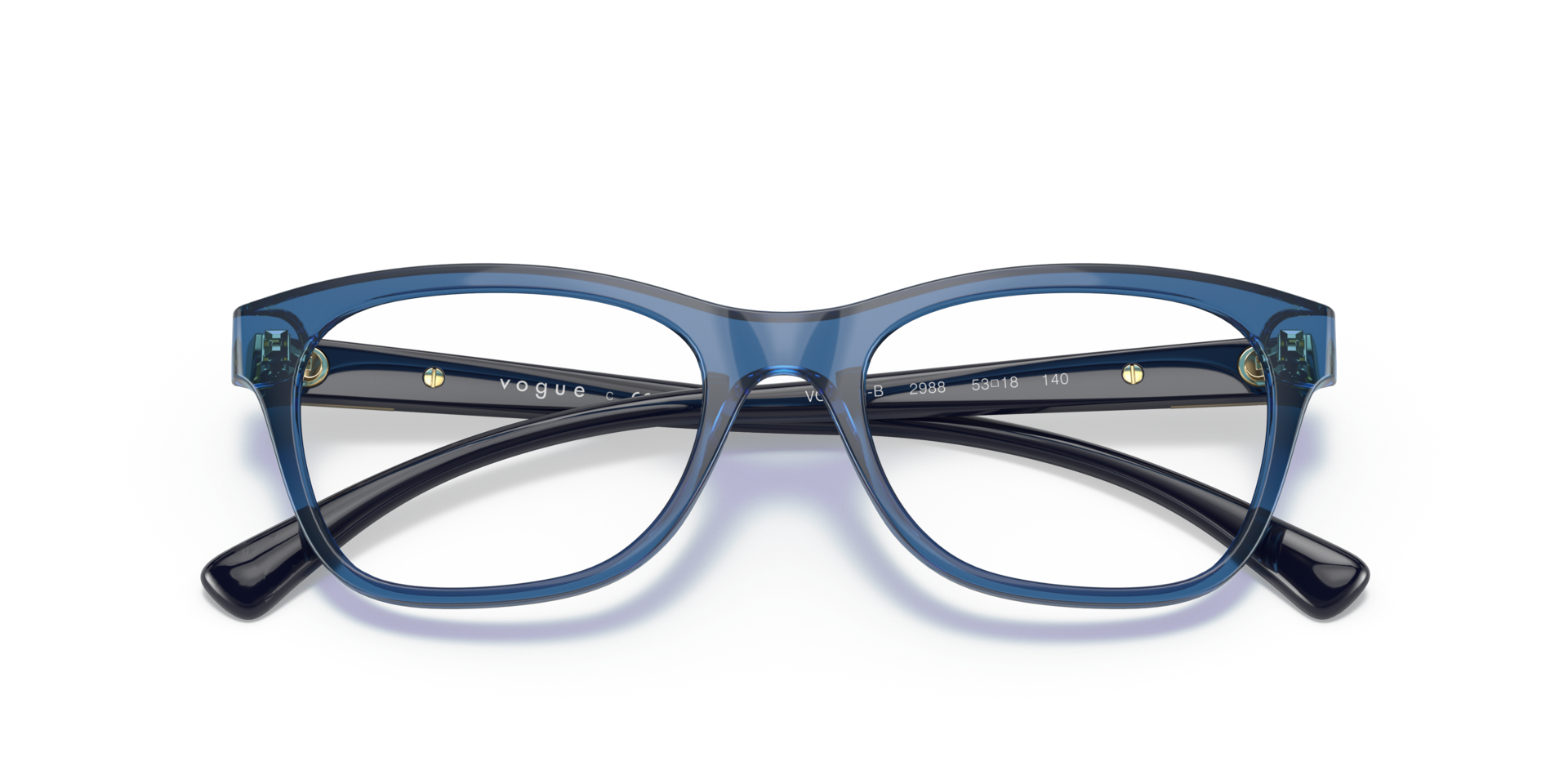 VO5424B Transparent Light Blue PlasticEyeglass Frames for Glasses Direct, Closed View