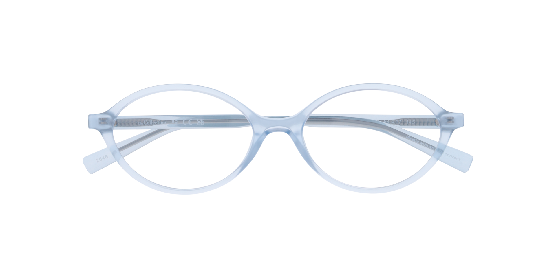 Meadow Transparent Blue PlasticEyeglass Frames for Glasses Direct, Closed View