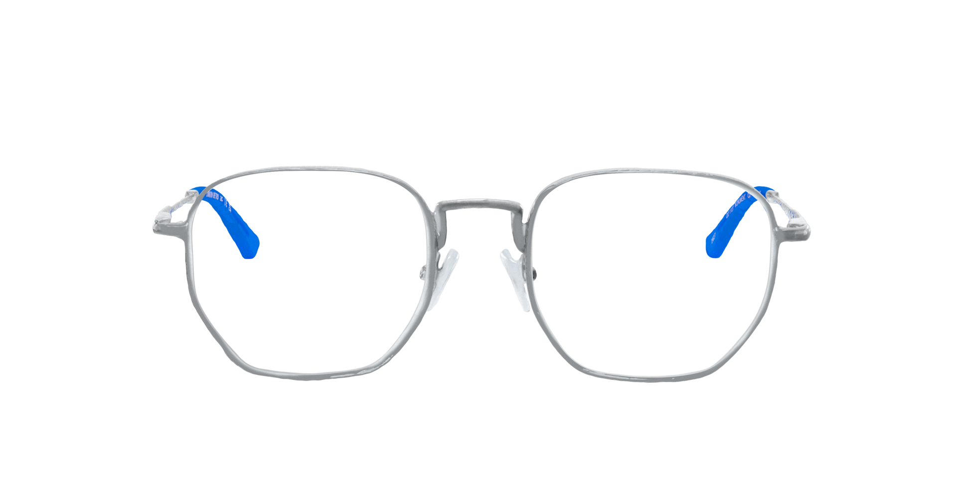 Monument Dark Blue On Matte Silver MetalEyeglass Frames for Glasses Direct, Front View