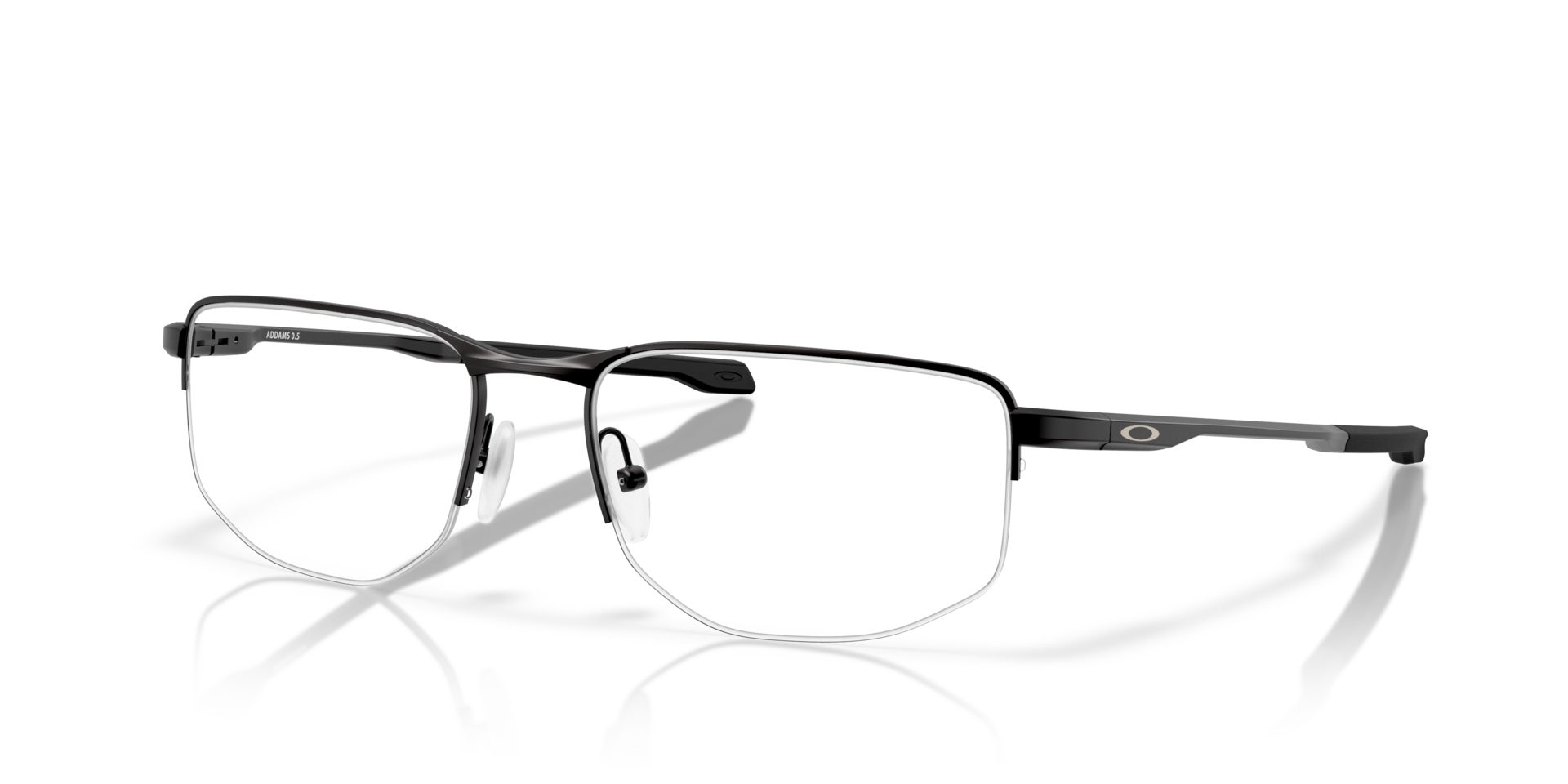 Addams 0.5 Satin Black MetalEyeglass Frames for Glasses Direct, Angle View