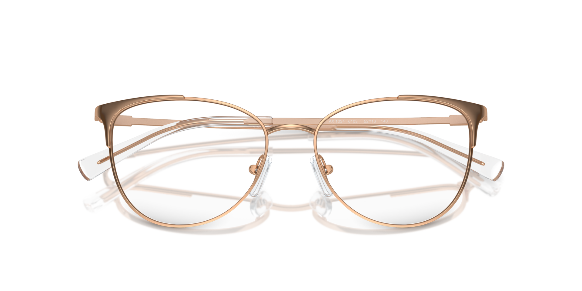 AX1034 Rose Gold MetalEyeglass Frames for Glasses Direct, Closed View