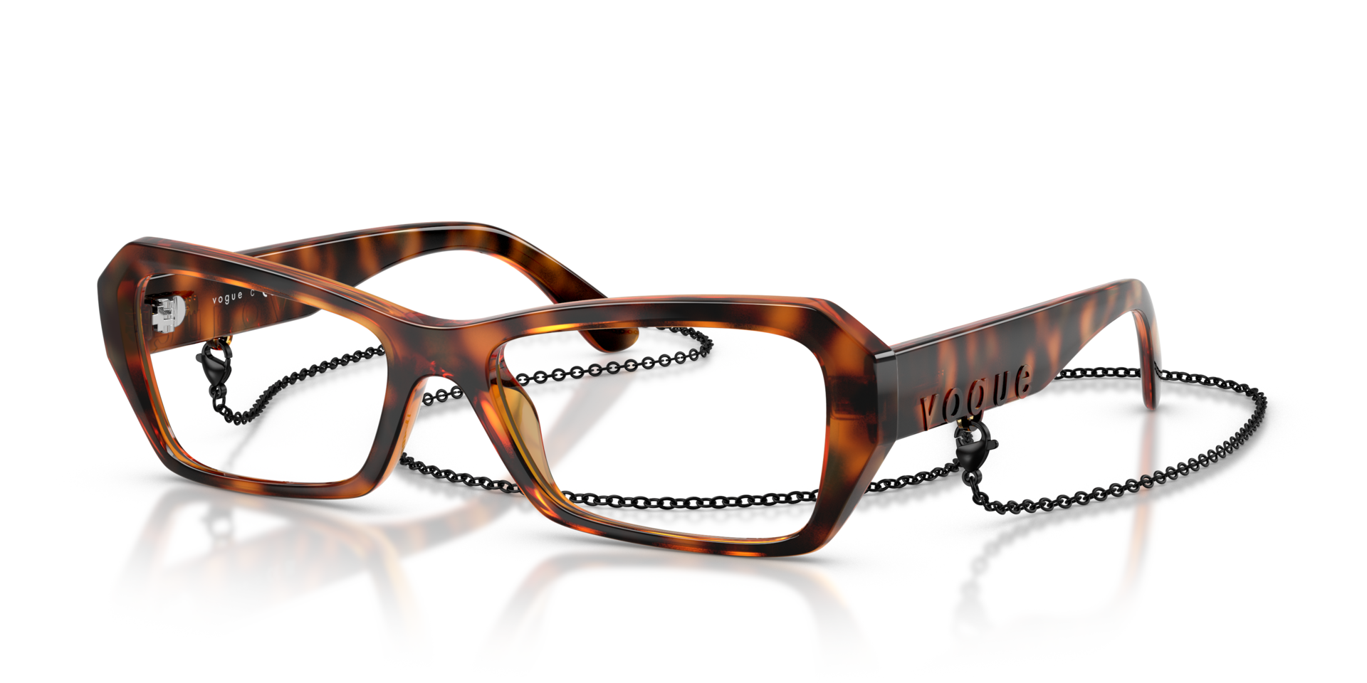 VO5656U Dark Havana PlasticEyeglass Frames for Glasses Direct, Angle View