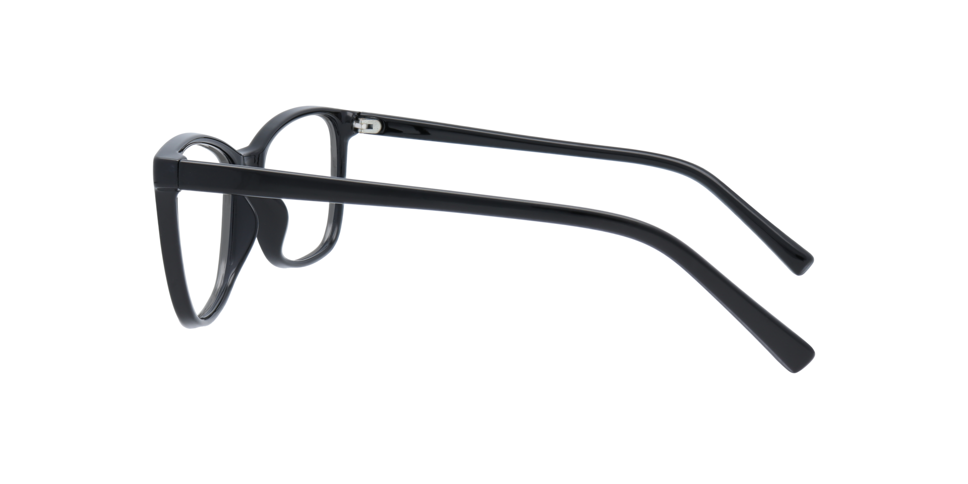 Leah Shiny Black PlasticEyeglass Frames for Glasses Direct, Side View