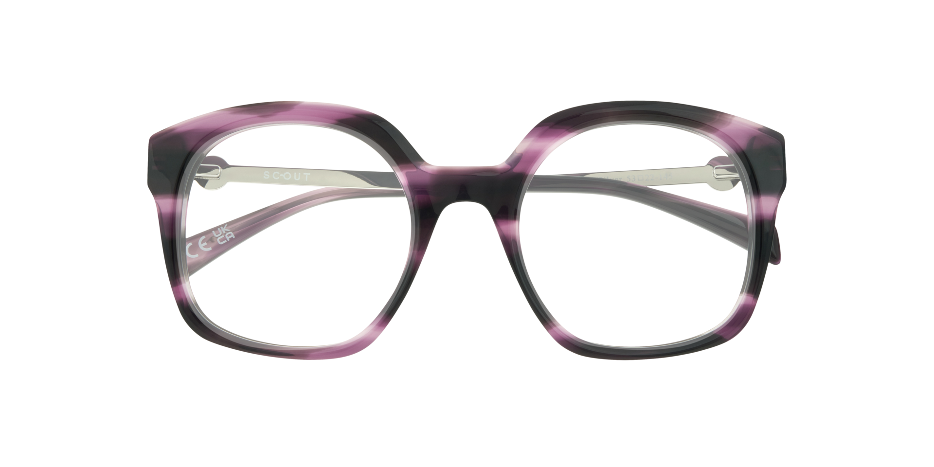 Keira Havana Purple & Silver AcetateEyeglass Frames for Glasses Direct, Closed View