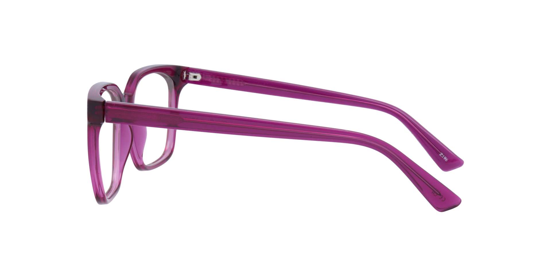 Gian Crystal Pink PlasticEyeglass Frames for Glasses Direct, Side View