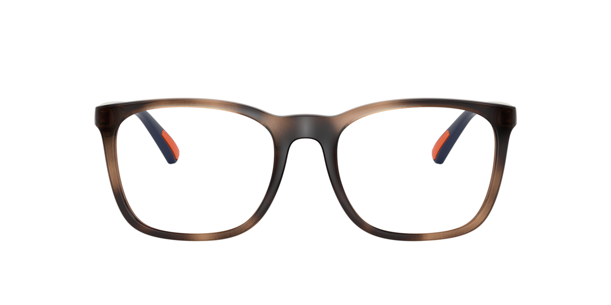 Polo Ralph Lauren Men's Shiny Dark Havana Rectangle Plastic Eyeglasses Online - Full Rim - Ph2281u