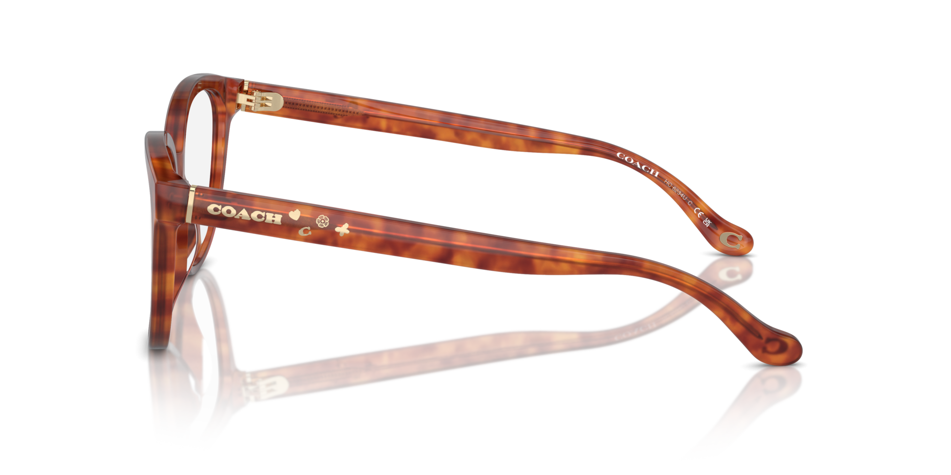 HC6234U Caramel Tortoise AcetateEyeglass Frames for Glasses Direct, Side View