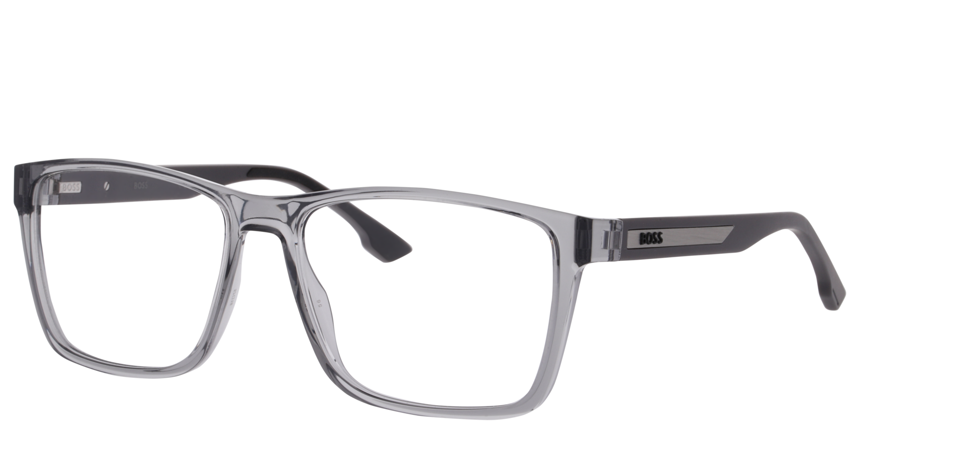 BOSS 1909 Grey PlasticEyeglass Frames for Glasses Direct, Angle View