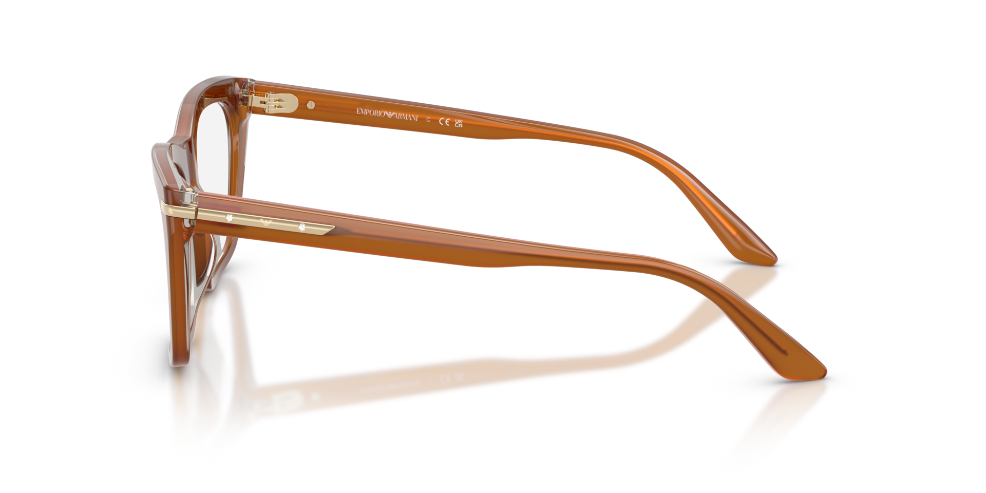 EA3283BU Tobacco AcetateEyeglass Frames for Glasses Direct, Side View