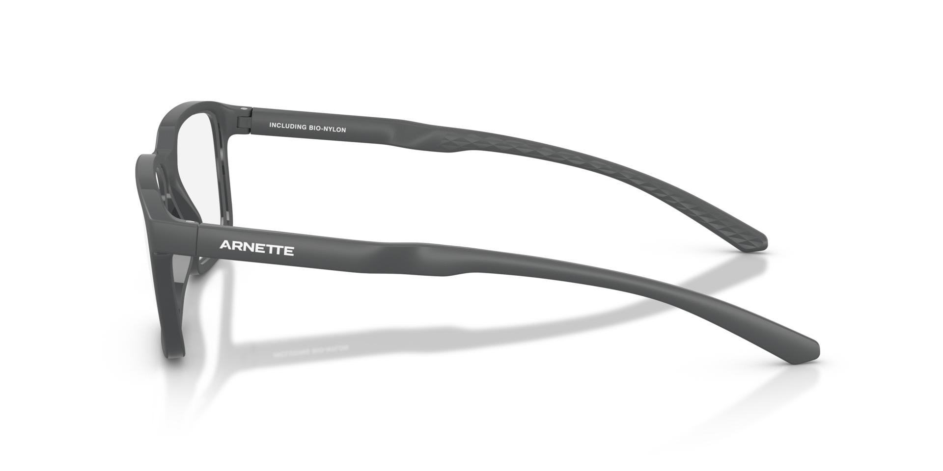 AN7293 Dark Grey Matte Inside Outside PlasticEyeglass Frames for Glasses Direct, Side View