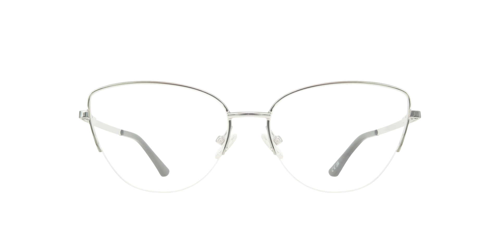 Lucia Silver & Black MetalEyeglass Frames for Glasses Direct, Front View