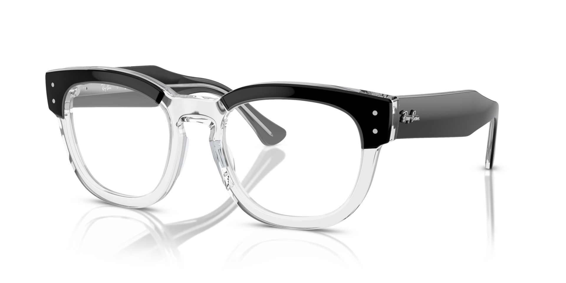 RB0298V Black On Transparent AcetateEyeglass Frames for Glasses Direct, Angle View