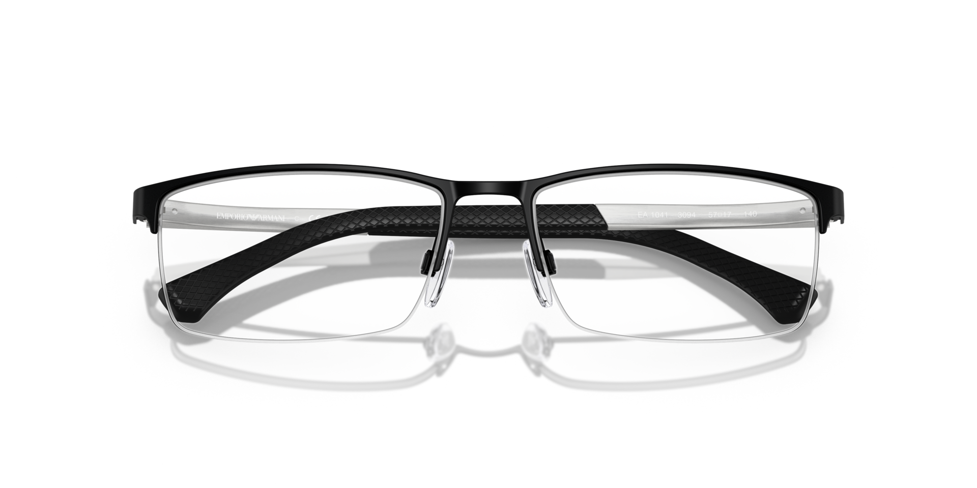EA1041 Rubber Black MetalEyeglass Frames for Glasses Direct, Closed View